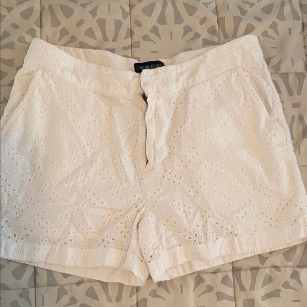 White eyelet shorts size 6